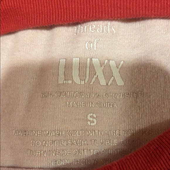 Lux Red and White Long Sleeve Tee - Picture 2 of 2